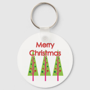 Happy Christmas Trees Key Ring