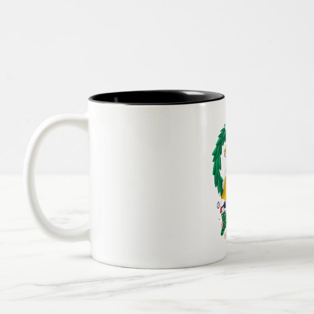happy christmas Two-Tone coffee mug (Left)