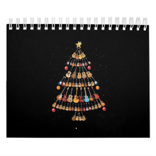 Happy Christmas Ukulele Instrument Christmas Tree Calendar