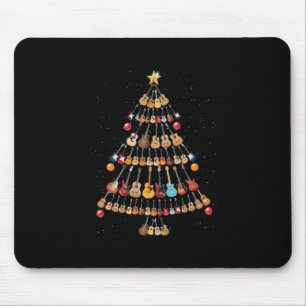Happy Christmas Ukulele Instrument Christmas Tree Mouse Pad