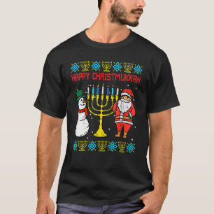 Happy Christmukkah Christmas Ugly Hanukkah Pyjamas T-Shirt