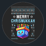 Happy Christmukkah Jewish Christmas Hanukkah Chanu Classic Round Sticker<br><div class="desc">Happy Christmukkah Jewish Christmas Hanukkah Chanukah</div>