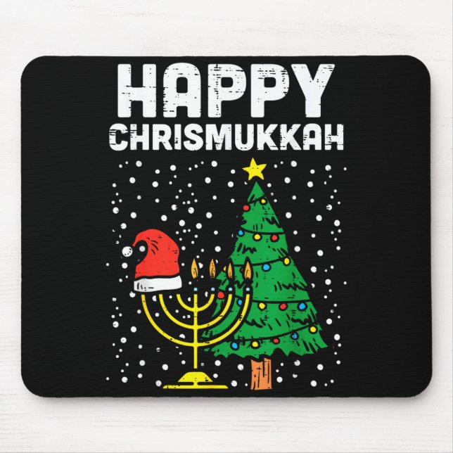 Happy Christmukkah Jewish Christmas Hanukkah Chanu Mouse Pad (Front)