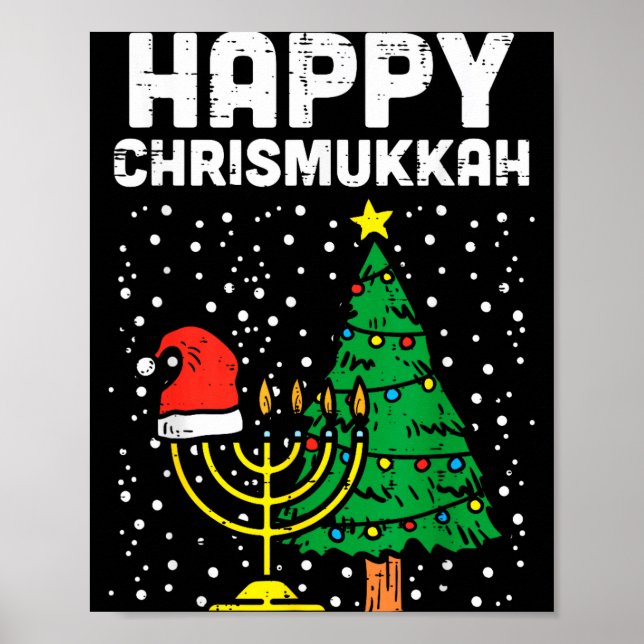 Happy Christmukkah Jewish Christmas Hanukkah Chanu Poster (Front)