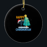 Happy Christmukkah Jewish Christmas Santa Hanukkah Ceramic Ornament<br><div class="desc">This is a great gift for your family,  friends during Hanukkah holiday. They will be happy to receive this gift from you during Hanukkah holiday.</div>