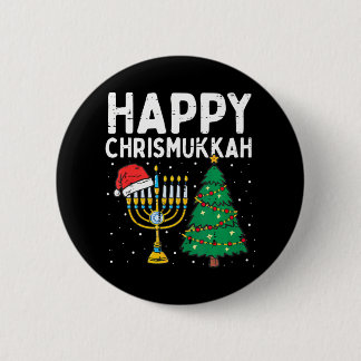 Happy Christmukkah Jewish Jew Christmas Hanukkah 6 Cm Round Badge