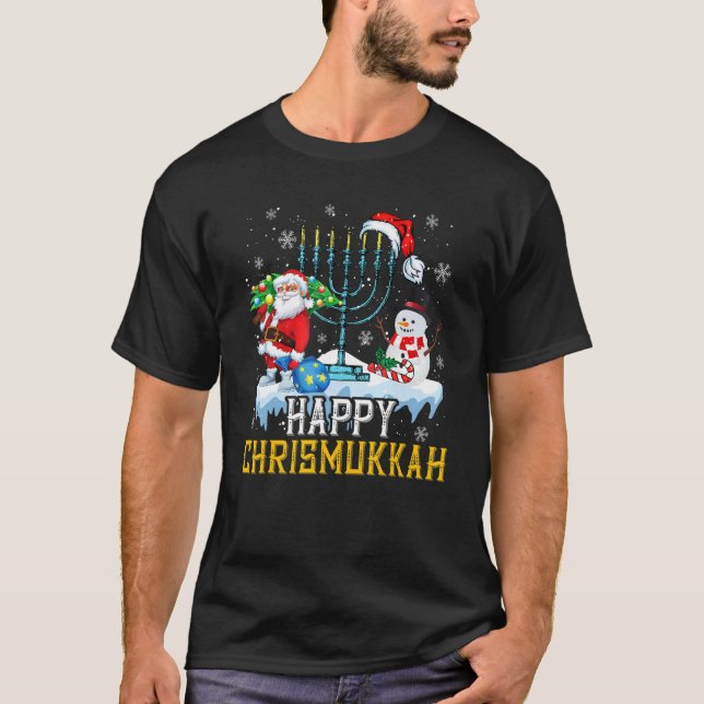 Happy Christmukkah Snowman Jewish Xmas Christmas H T-Shirt (Front)