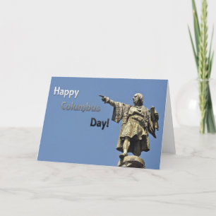 Happy Christopher Columbus Day Statue Card