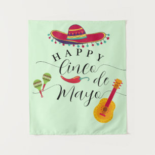 Happy Cinco de Mayo Backdrop Tapestry