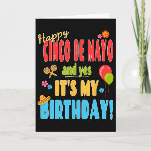 Happy Cinco De Mayo Birthday Shirt - May 5th Birth Card