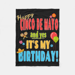 Happy Cinco De Mayo Birthday Shirt - May 5th Birth Fleece Blanket
