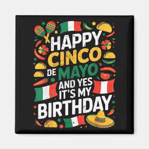 Happy cinco de mayo birthday tacos kids men women magnet