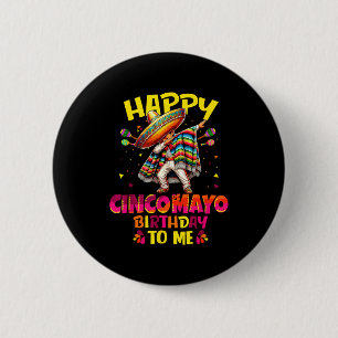 Happy cinco de mayo birthday to mexican sombrero 6 cm round badge