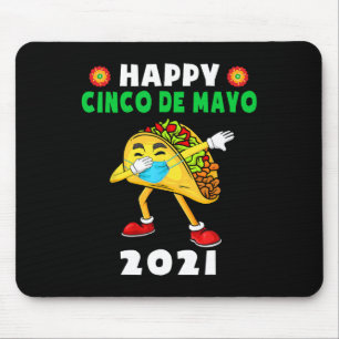 Happy Cinco De Mayo Cute Taco Wearing Mask Kids To Mouse Pad
