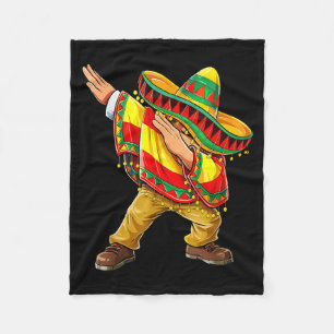 Happy Cinco De Mayo Dabbing Boy Man Mexican Sombre Fleece Blanket