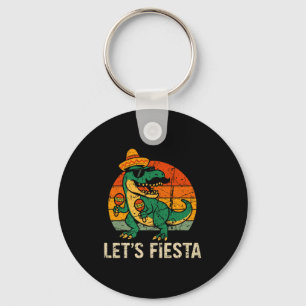 Happy cinco de mayo dino t-rex mexican fiesta boys key ring