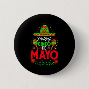 Happy cinco de mayo festive fiesta 6 cm round badge