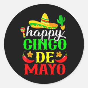 Happy Cinco De Mayo Fiesta Mexican Party 5 De Mayo Classic Round Sticker