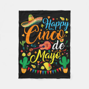Happy Cinco De Mayo Fiesta Mexican Party 5 De Mayo Fleece Blanket