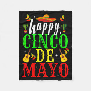 Happy cinco de mayo fiesta mexican party 5 de mayo fleece blanket