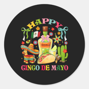 Happy Cinco De Mayo Fiesta Mexican Party Classic Round Sticker