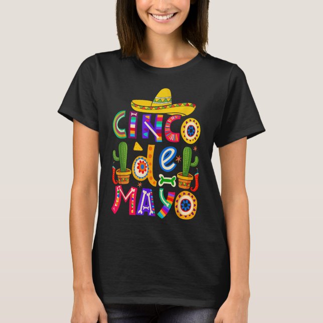 Happy Cinco De Mayo Fiesta Squad 5 De Mayo Mexican T-Shirt (Front)