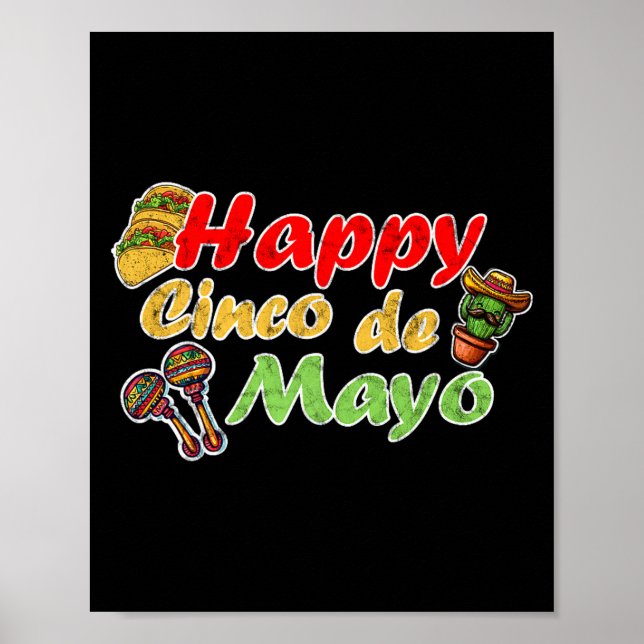 Happy cinco de mayo funny mexico celebration poster (Front)