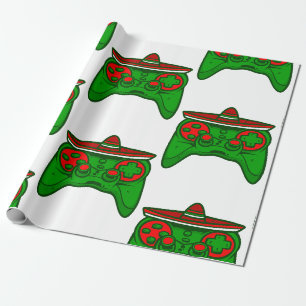 happy cinco de mayo gamer geeky mexican wrapping paper
