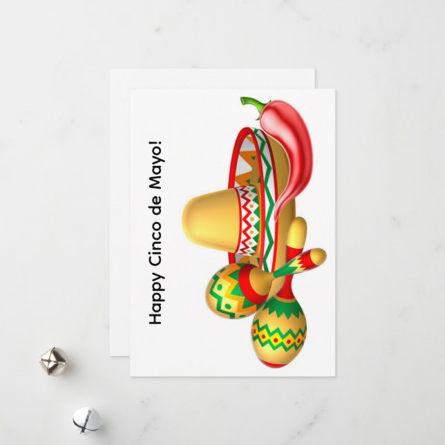 Happy Cinco de Mayo Greeting Card (Front/Back In Situ)