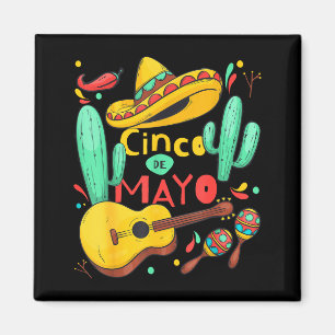 Happy cinco de mayo let's fiesta mexican party men magnet