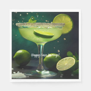Happy Cinco de Mayo Margarita with Limes Custom Napkin