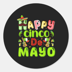 Happy Cinco De Mayo Mexican Fiesta Party 5 De Mayo Classic Round Sticker