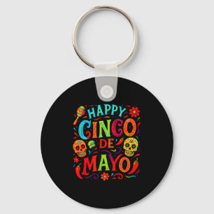 Happy cinco de mayo - mexican fiesta skulls party  key ring