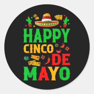 Happy Cinco De Mayo Mexican Fiesta Squad 5 De Mayo Classic Round Sticker