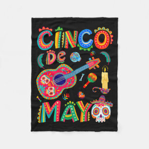 Happy cinco de mayo mexican sombrero guitarHappy c Fleece Blanket