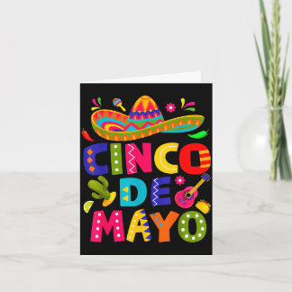 Happy cinco de mayo mexican sombrero margarita card