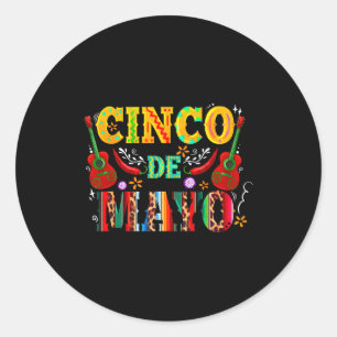 Happy cinco de mayo mexican sombrero margarita classic round sticker