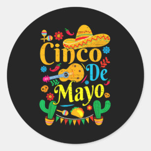 Happy cinco de mayo mexican sombrero margarita classic round sticker