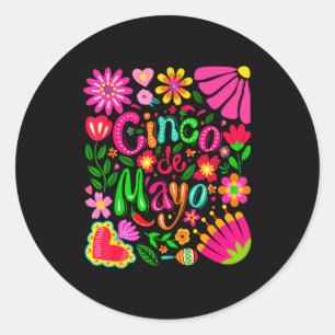 Happy cinco de mayo mexican sombrero margarita classic round sticker