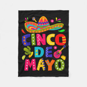 Happy cinco de mayo mexican sombrero margarita fleece blanket