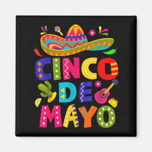 Happy cinco de mayo mexican sombrero margarita magnet
