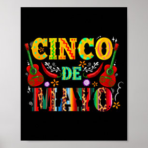 Happy cinco de mayo mexican sombrero margarita poster