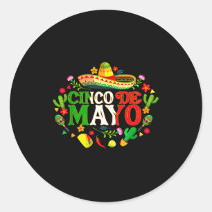 Happy cinco de mayo mexican sombrero margaritaHapp Classic Round Sticker