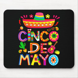 Happy cinco de mayo mexican sombrero margaritaHapp Mouse Pad