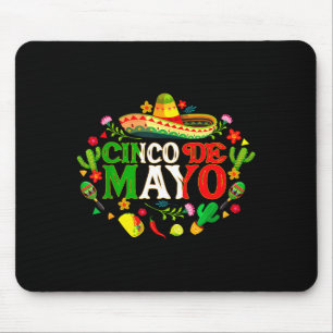 Happy cinco de mayo mexican sombrero margaritaHapp Mouse Pad