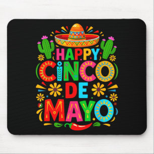 Happy cinco de mayo mexican sombrero margaritaHapp Mouse Pad