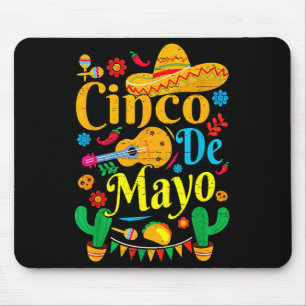 Happy cinco de mayo mexican sombrero margaritaHapp Mouse Pad