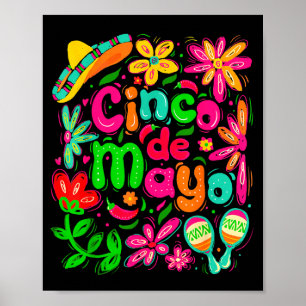 Happy cinco de mayo mexican sombrero margaritaHapp Poster