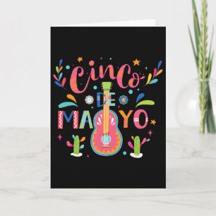 Happy Cinco De Mayo Mexico Fiesta Taco Guitar Cinc Card
