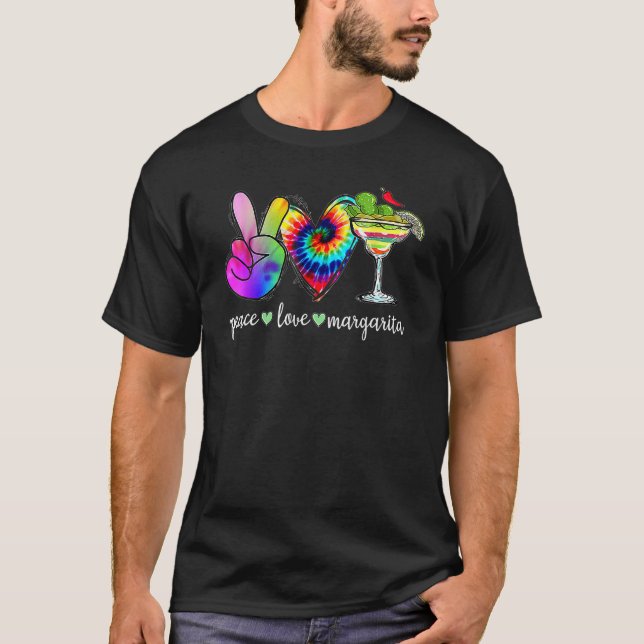 Happy Cinco De Mayo Peace Love Margarita Tie Dye M T-Shirt (Front)